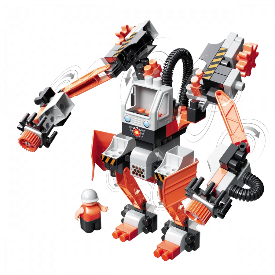 Набор с большим роботом и пилотом в коробке "Technobot" (цвет белый, оранжевый, черный)