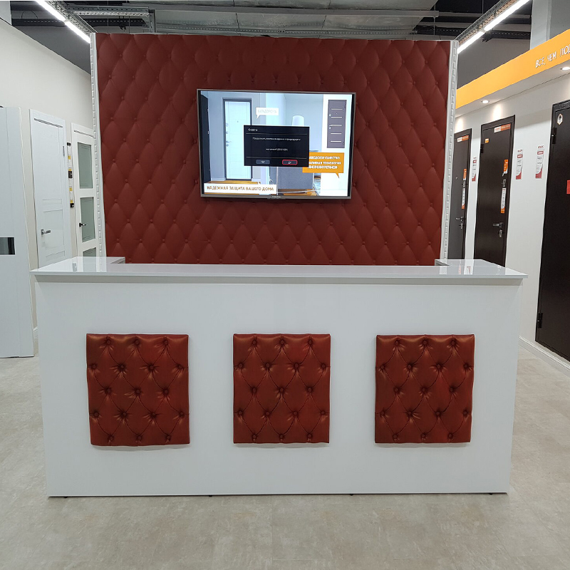 Стойки ресепшн с мягкой обивкой / мягкими панелями