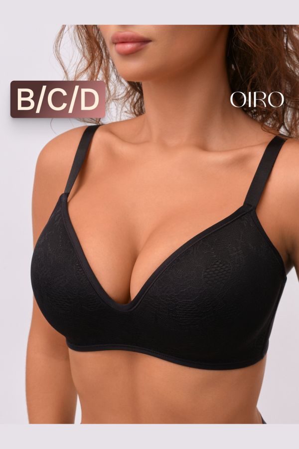 Бюстгальтер формованный OIRO без косточек Snowdrop 1317007 [черный]