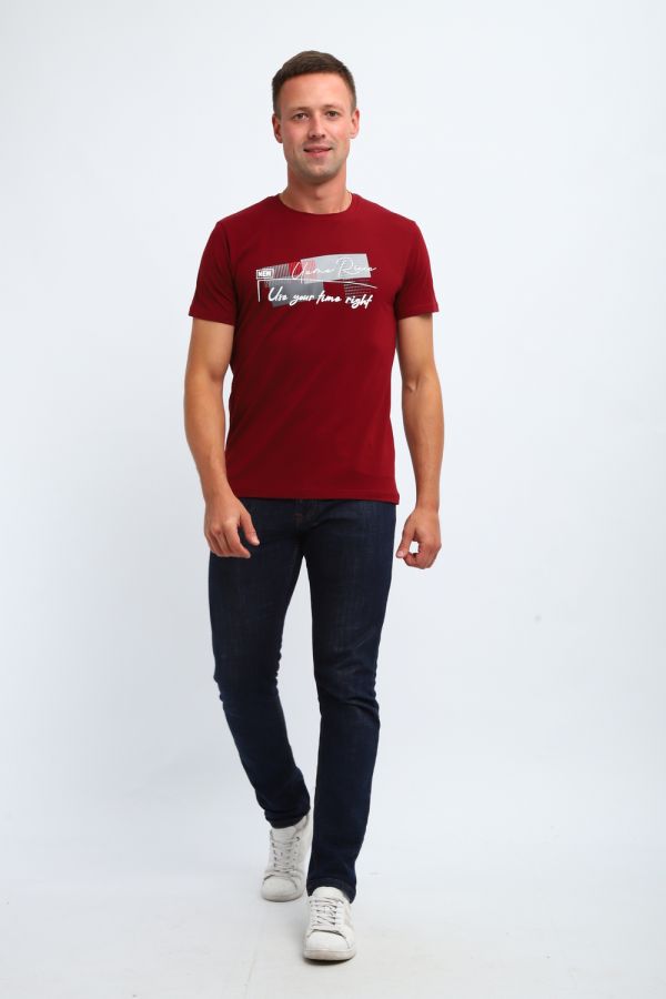 Футболка мужская 058 [бордовый]