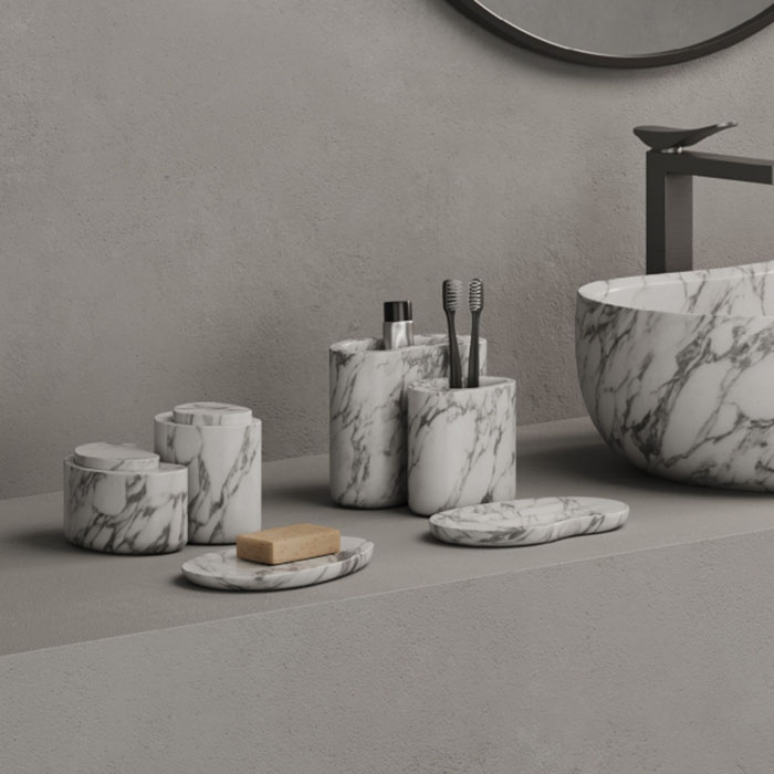 Изображение Стакан для зубных щеток Dea Design Marble MIA fagiolo DD1651 165х100хh150 мм