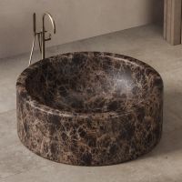 Круглая ванна из мрамора Dea Design Marble Rimini DD1564 1500 150х150х56 см схема 1