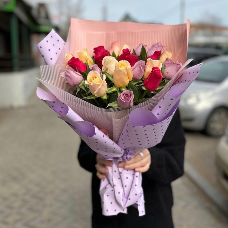 Акция! Букет №2 Роза Кения микс 40 см (от 25 шт)