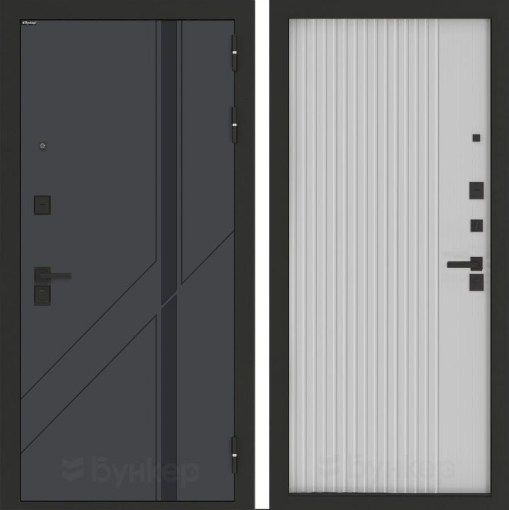 Входная дверь Бункер BN-12 - 29 Белый софт рельеф