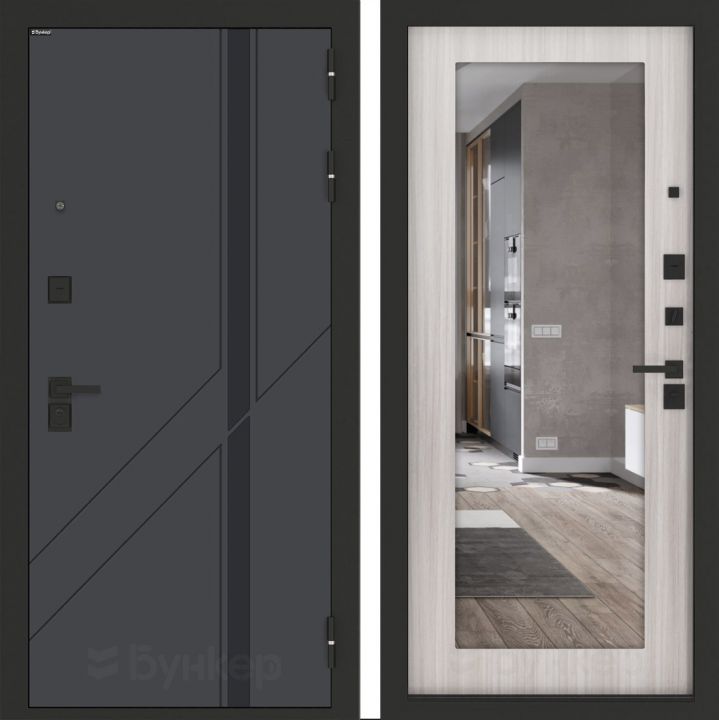 Входная дверь Бункер BN-12 - Зеркало 18 
Сандал белый