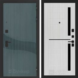 Входная дверь Бункер BN-13 - 02 Сандал белый, стекло черное