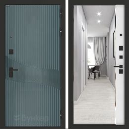 Входная дверь Бункер BN-13 - Зеркало панорама фацет Белый софт