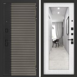 Входная дверь Бункер BN-15 - Зеркало 18 
Белое дерево