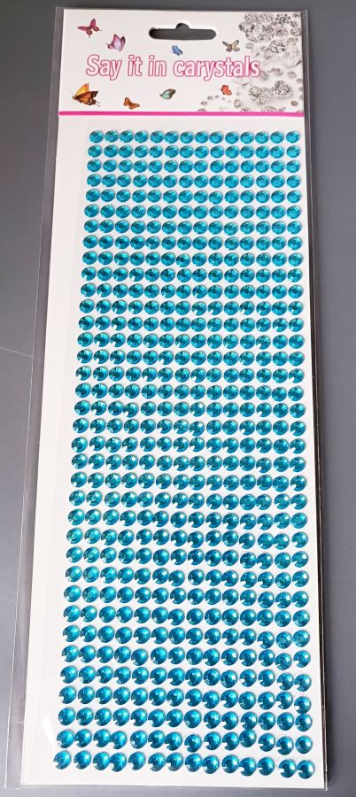 Полубусины, стразы акриловые на клеевой основе. Размер 6 мм, 504 шт Светло-Бирюзовый