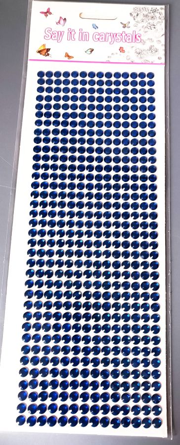 Полубусины, стразы акриловые на клеевой основе. Размер 6 мм, 504 шт Темно Синий прозрачный