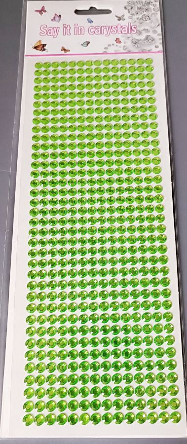 Полубусины, стразы акриловые на клеевой основе. Размер 6 мм, 504 шт Салатовый