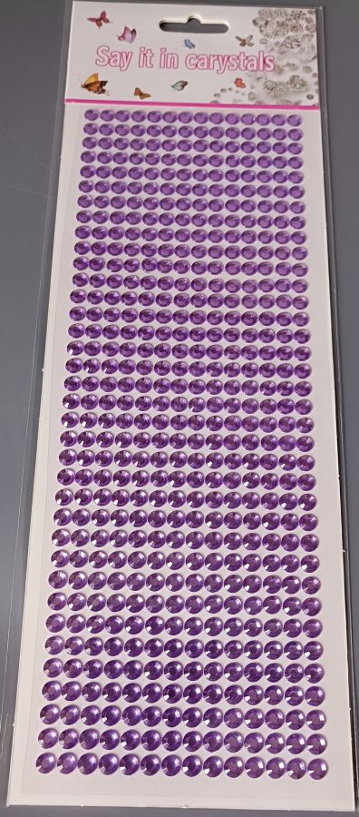 Полубусины, стразы акриловые на клеевой основе. Размер 6 мм, 504 шт Сиреневый