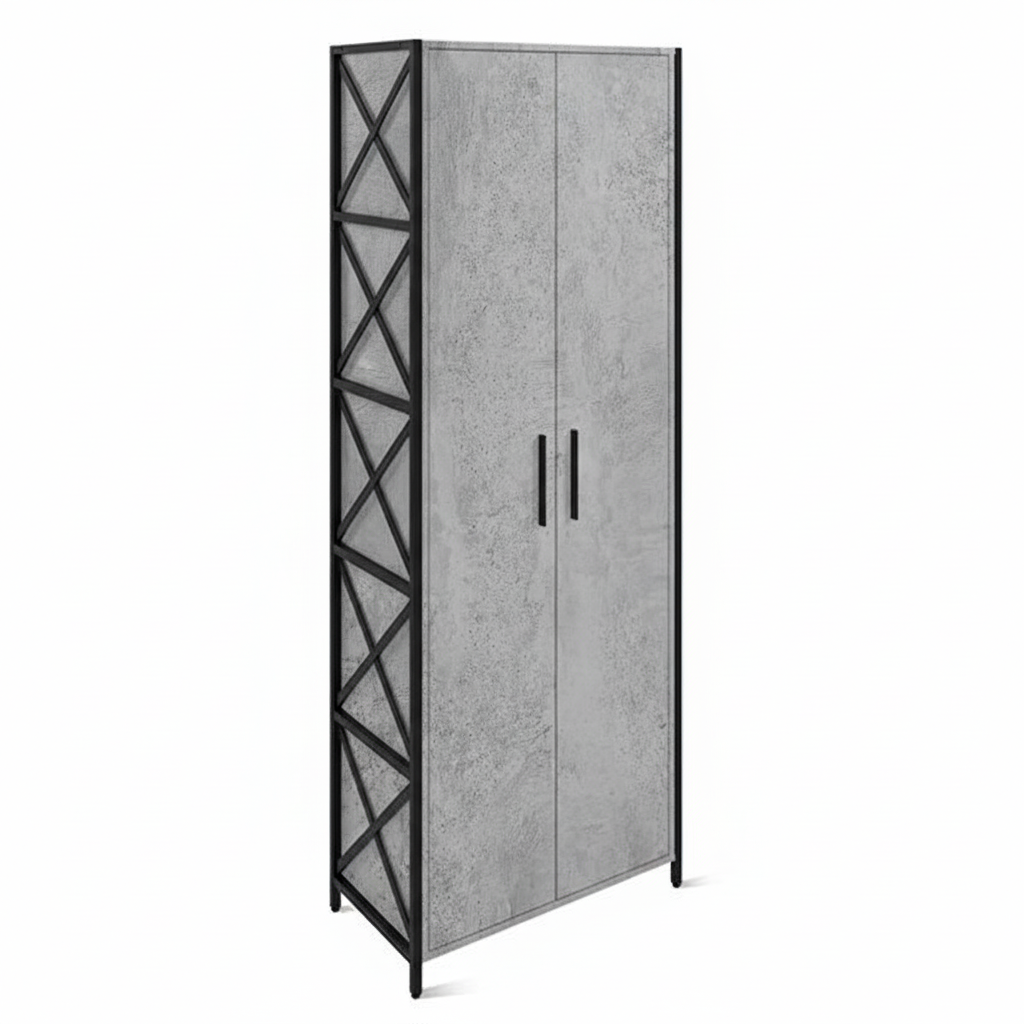 ЛОФТ-12 Шкаф для одежды (700х370х1900 мм) Бетон