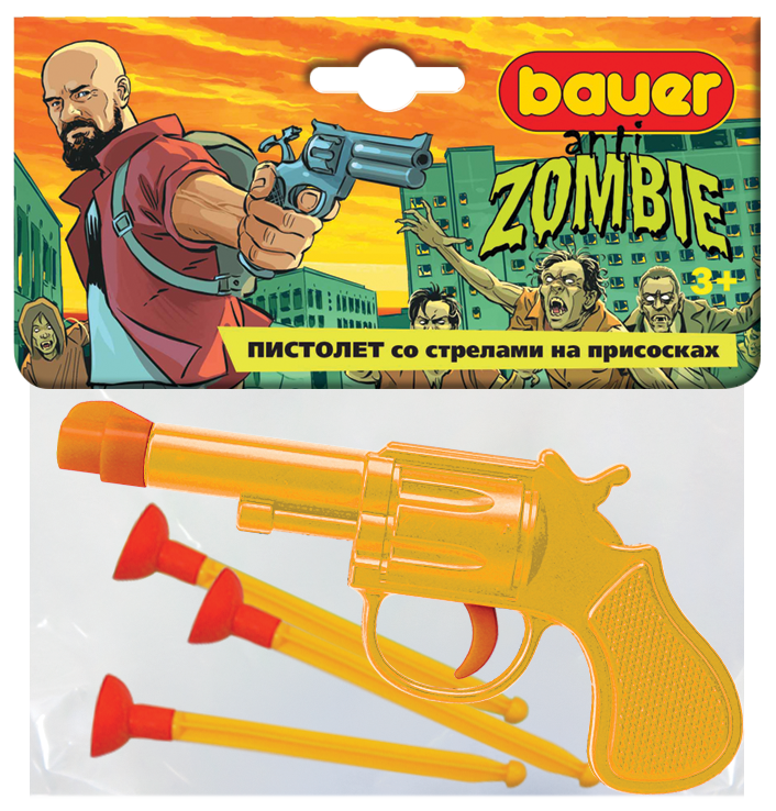 Пистолет со стрелами на присосках  "Охотник на зомби"