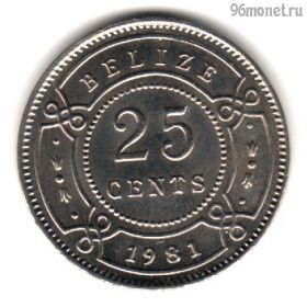 Белиз 25 центов 1981