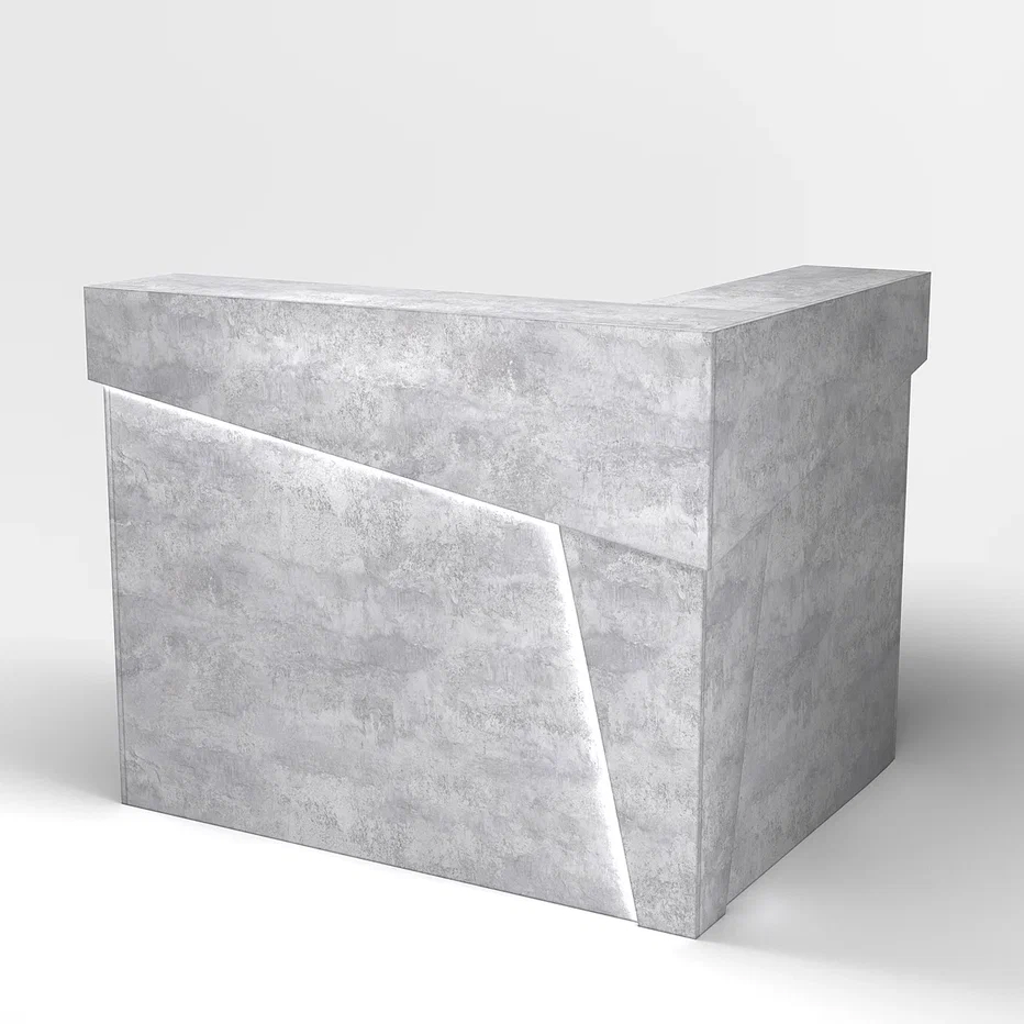 Ресепшн со скосом угловой цемент светлый