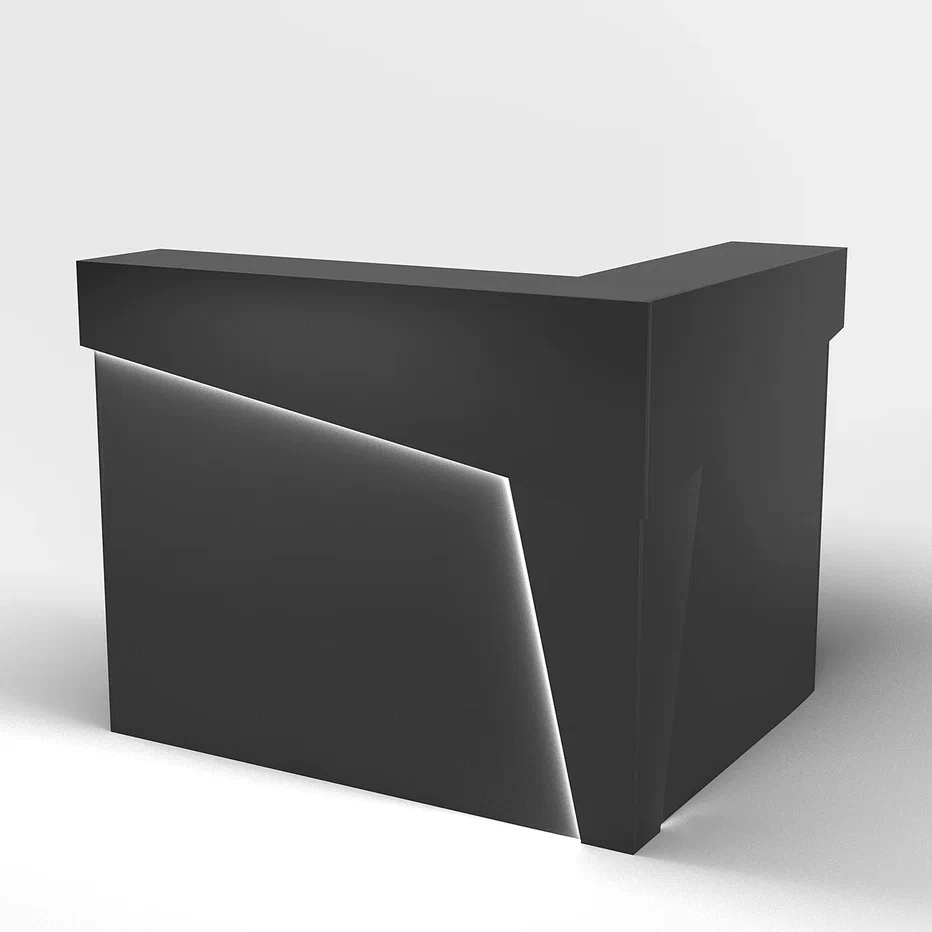 Ресепшн со скосом угловой черный