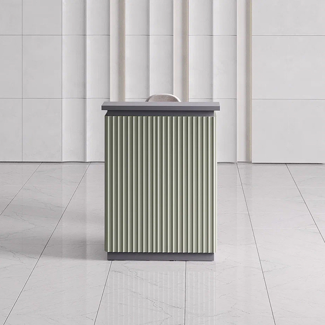 Ресепшн «Крафт мини» в МДФ пленке -волна черный/серо-зеленый