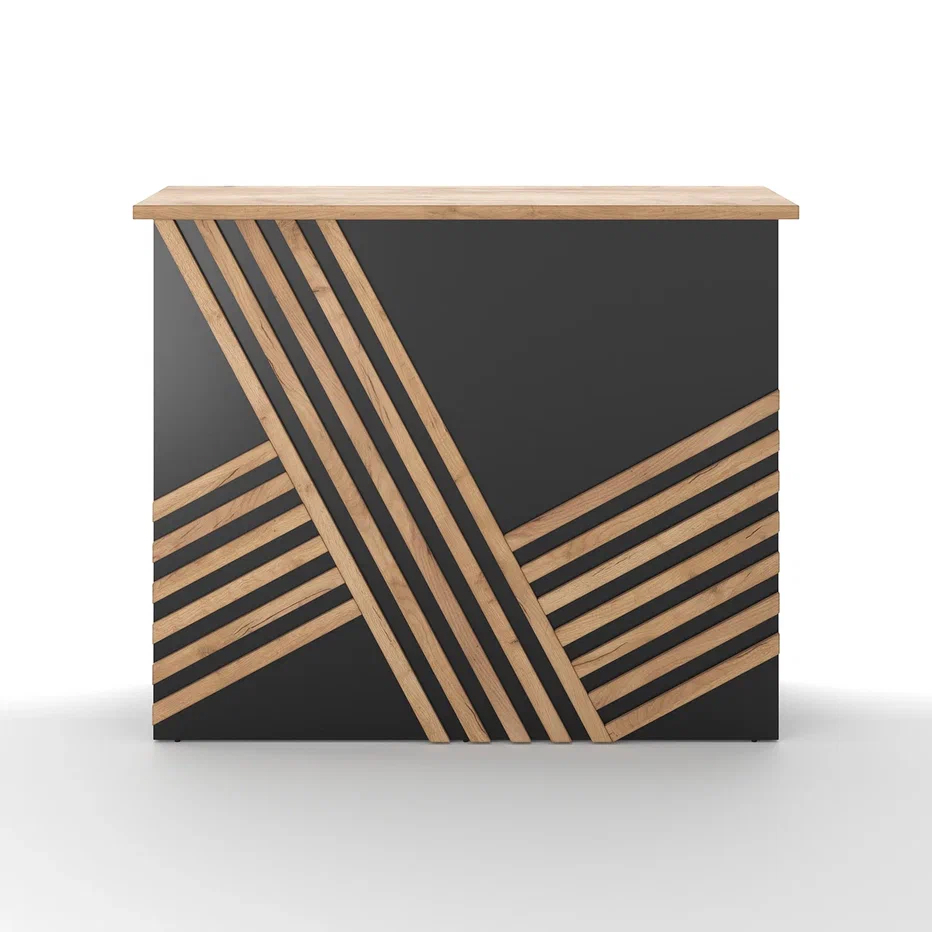 Ресепшн «Вуд Лайн» Черный / Дуб вотан