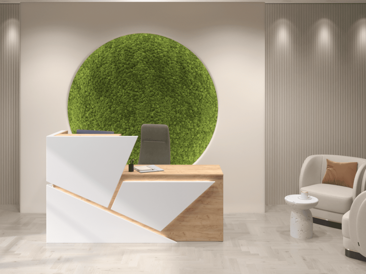 Ресепшн «Оригами» Дуб вотан/ Белый