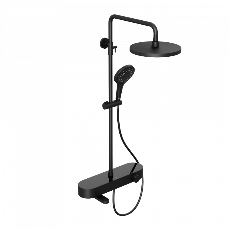 Душевая система Abelsberg Intensa с термостатом с изливом, черный SNS52655MB