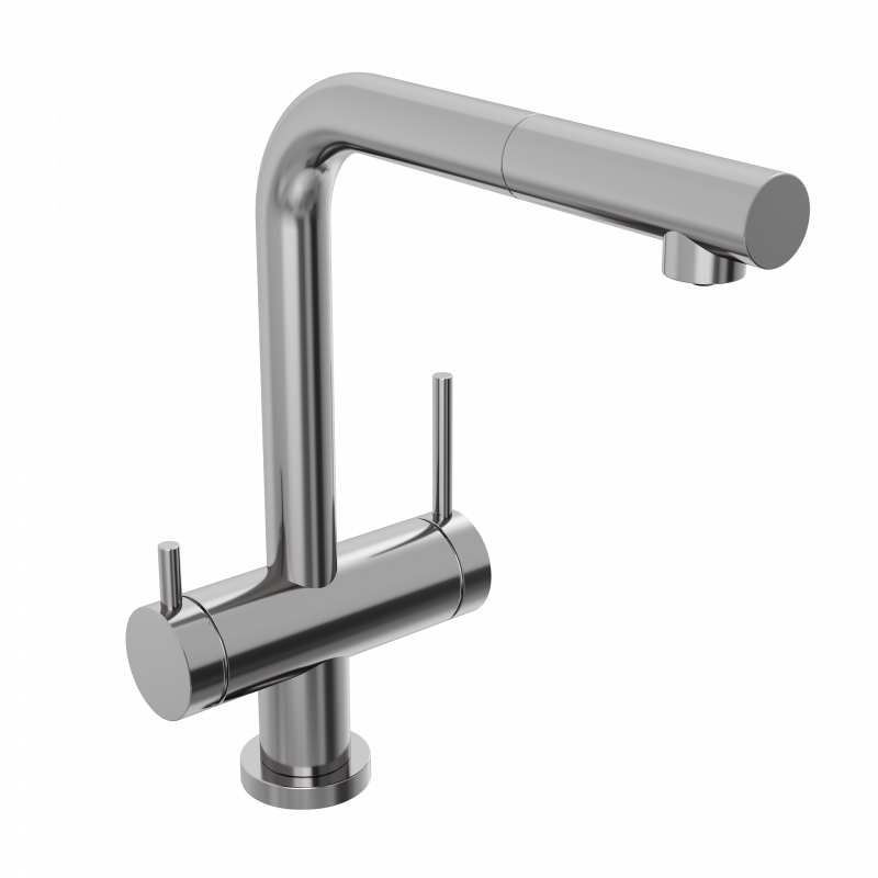 Смеситель для кухни ABELSBERG Pura с вытяжным изливом, глянцевый хром, OTF70709CH