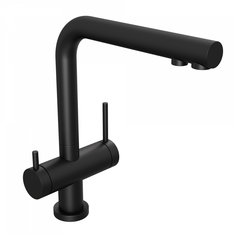 Смеситель для кухни ABELSBERG Pura с возможностью подключения фильтра, вулканический черный, UVF70929MB