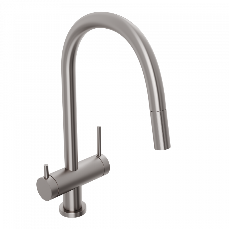 Смеситель для кухни ABELSBERG Aera с вытяжным изливом, титан, EMF71709BN