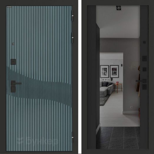 Входная дверь Бункер BN-13 - Зеркало максимум с тонировкой Черный кварц