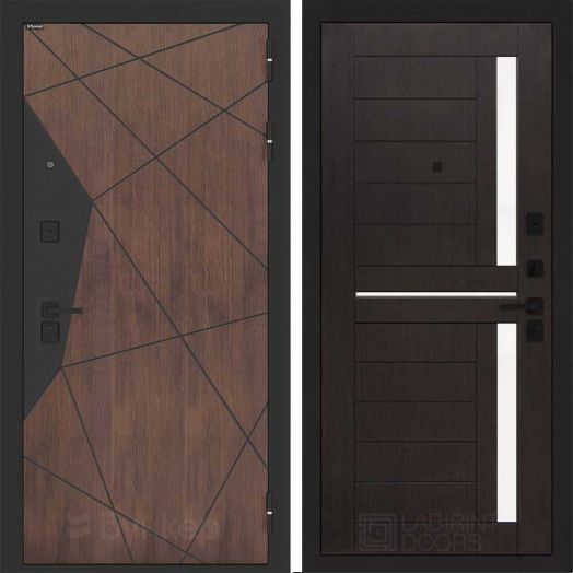 Входная дверь Бункер BN-14 - 02 Венге, стекло белое