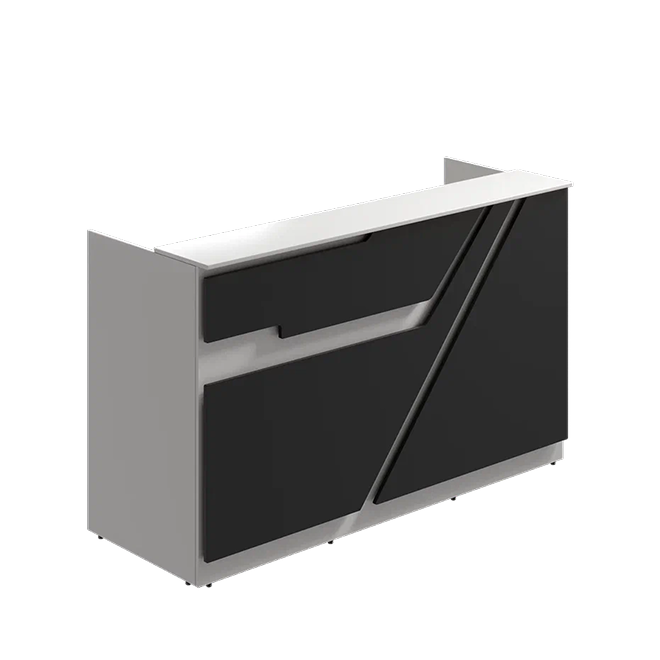 Ресепшн «Техно» в МДФ пленке белый/черный