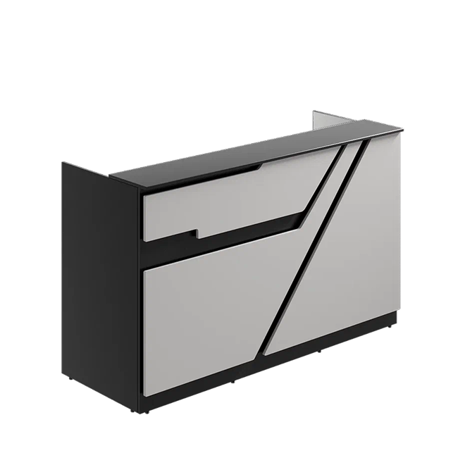 Ресепшн «Техно» в МДФ пленке черный/белый