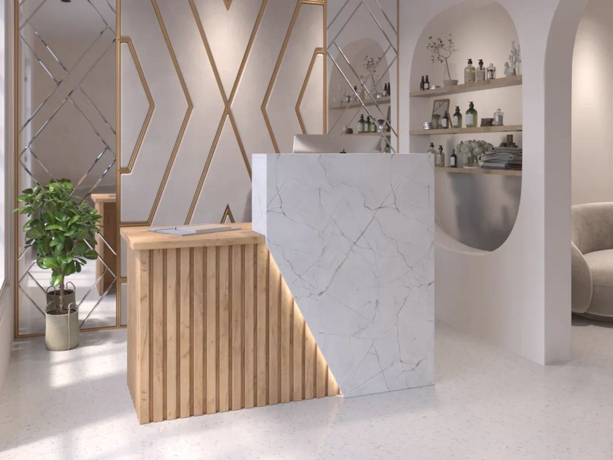 Ресепшн «Анталия »прямая Дуб Вотан/Оникс