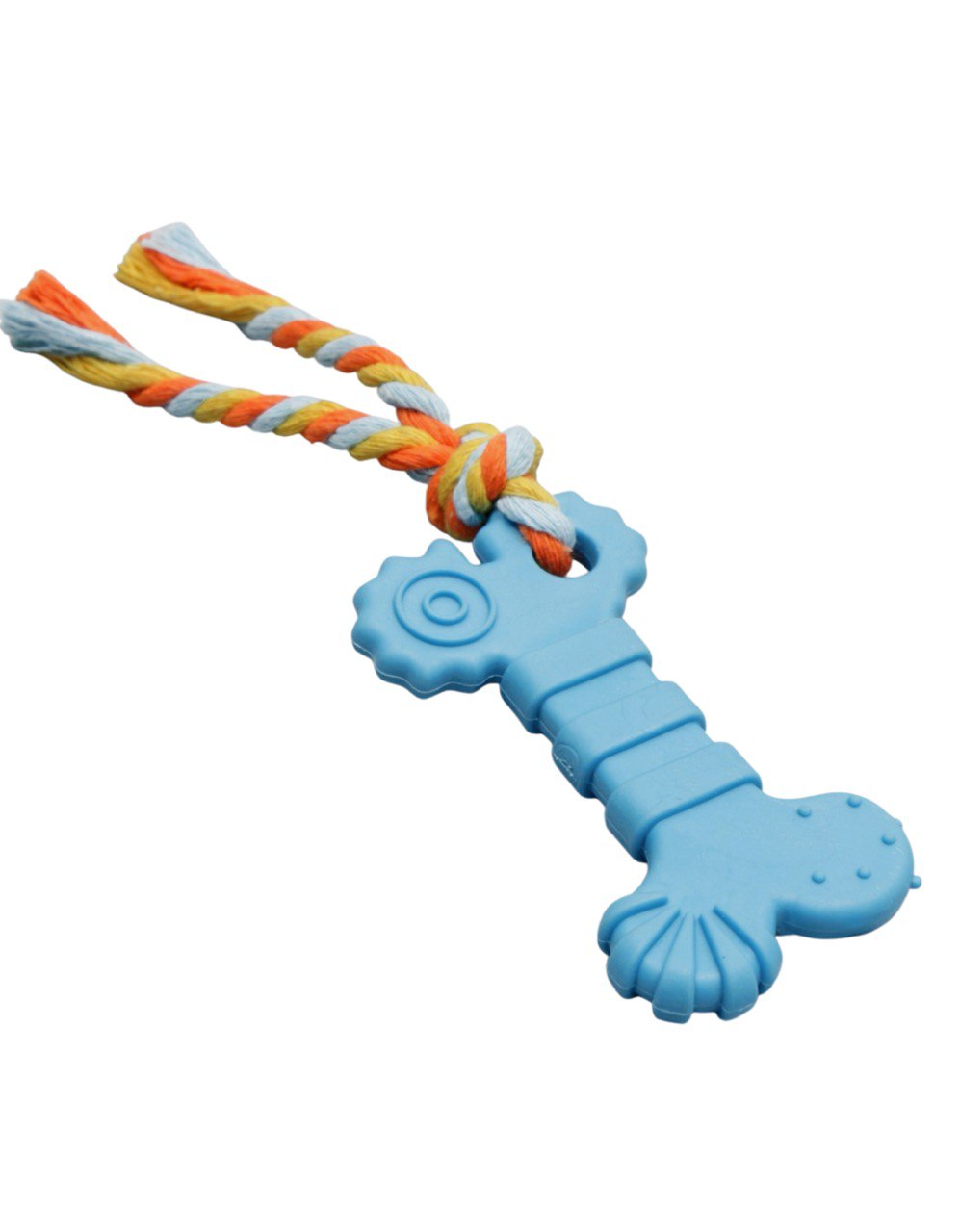 Игрушка жевательная с канатом "Кость с хвостом", синяя