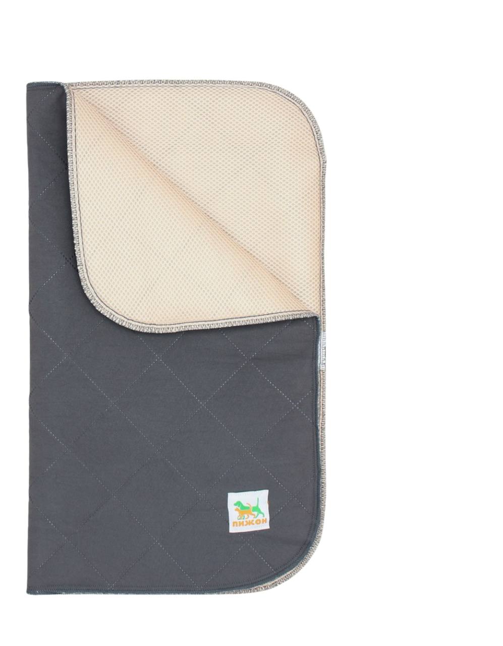 Пелёнка для животных многоразовая впитывающая, 60 х 50 см, графит