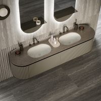 Комплект мебели №3 Oasis Naos 216х56x45 см подвесной центральная тумба 2 боковые тумбы и топ схема 2