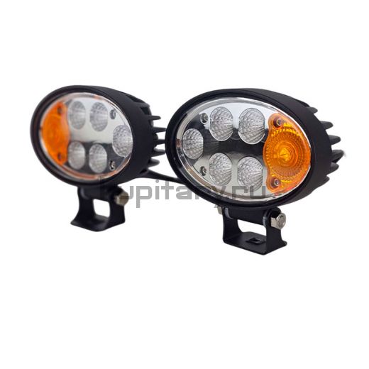 Светодиодные блок фары с поворотником 72 w 10-80V для КДМ, JSB, погрузчика PRO KARAVAN
