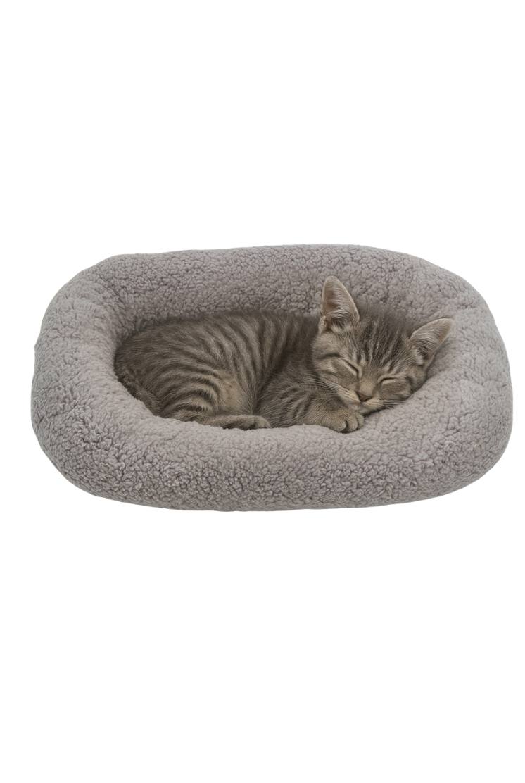Лежанка для собак и кошек "Уют", мягкий мех, 45 х 35 х 11 см, серая