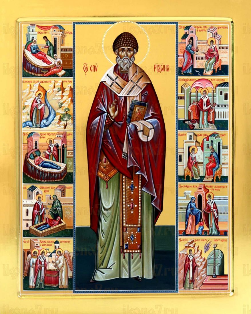 Икона Спиридон Тримифунтский Святитель (UV-печать)(10337)