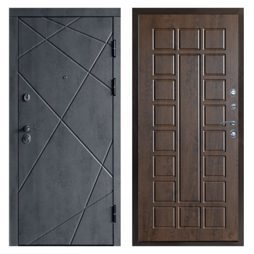 Входная дверь Termo-door Лучи Бетон - Престиж Дуб