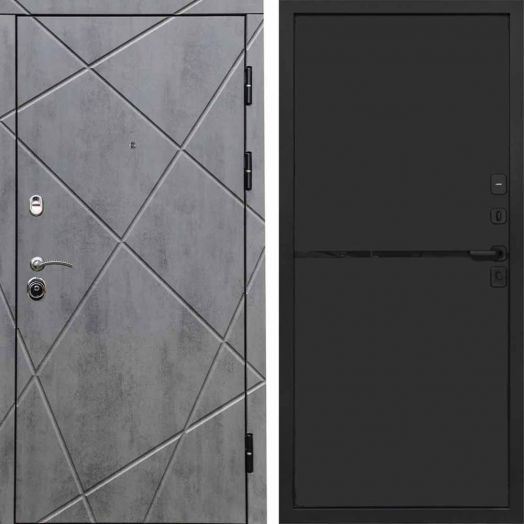 Входная дверь Termo-door Лучи Бетон - Нео Black