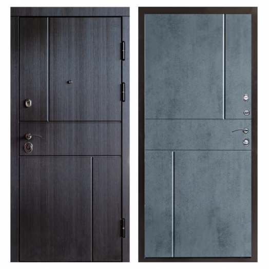 Входная дверь Termo-door Вертикаль Венге - Горизонт Бетон темный