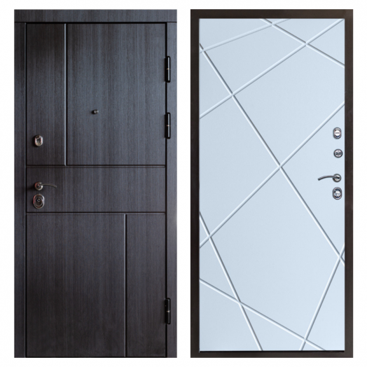 Входная дверь Termo-door Вертикаль Венге - Лучи Белый