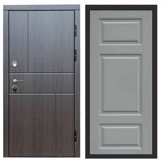 Входная дверь Termo-door Вертикаль Венге - Лион Грей софт