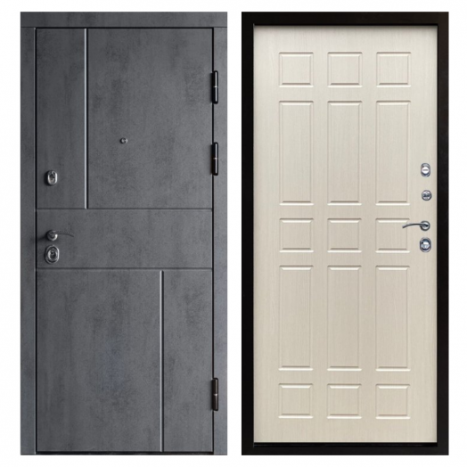 Входная дверь Termo-door Вертикаль Бетон - Престиж Бежевый матовый