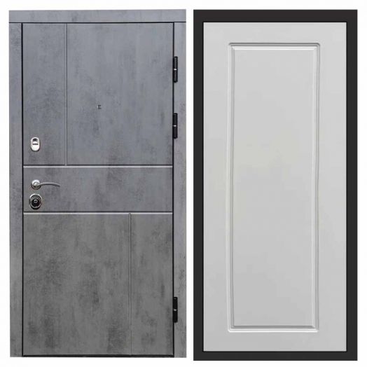 Входная дверь Termo-door Вертикаль Бетон - Гранд Белый софт