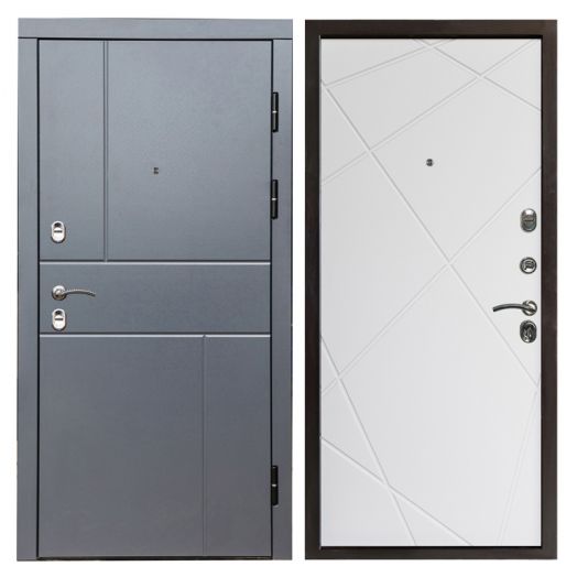 Входная дверь Termo-door Вертикаль Грей - Лучи Белый