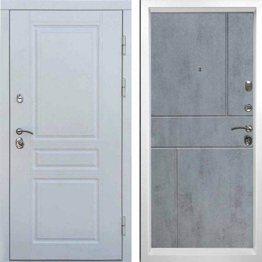 Входная дверь Termo-door Орегон WHITE - Горизонт Бетон темный