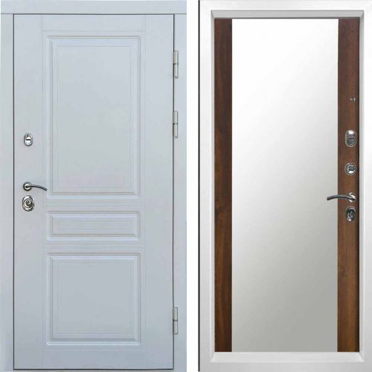 Входная дверь Termo-door Орегон WHITE - Зеркало Дуб