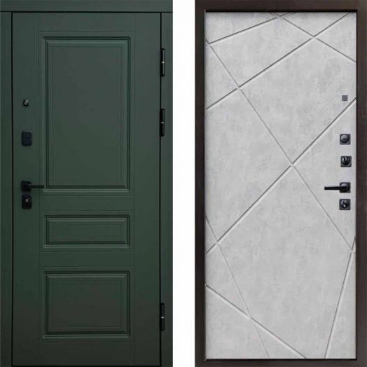 Входная дверь Termo-door Орегон Грин - Лучи Бетон светлый